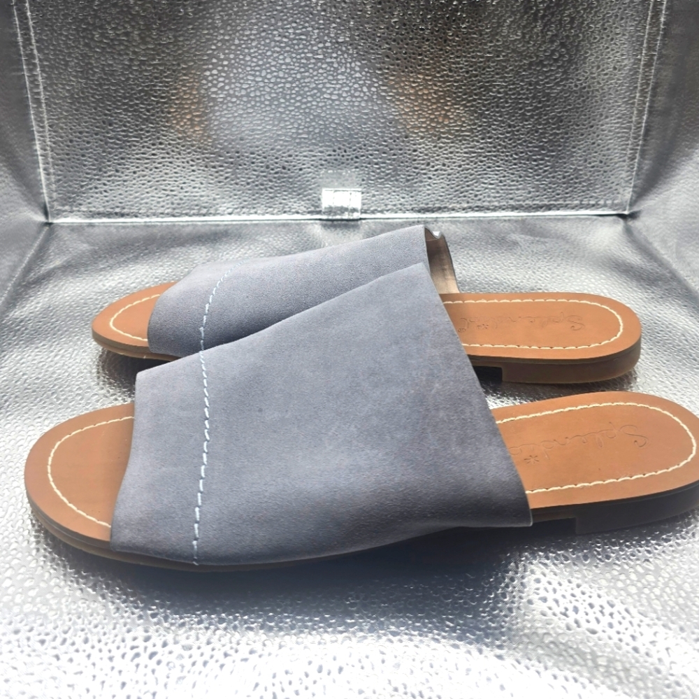Splendid leather mavis sky blue slides size 9.5